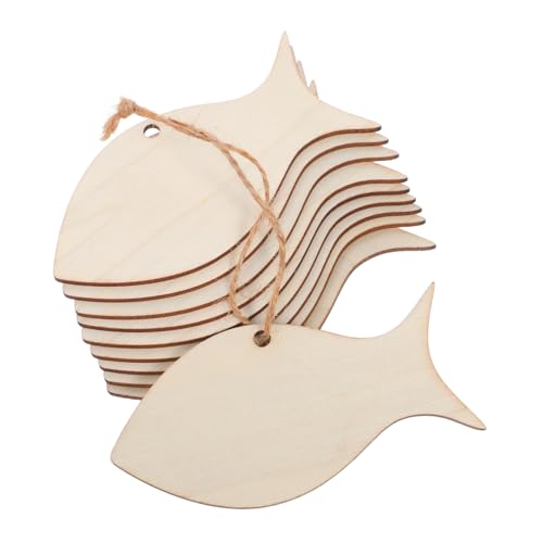 Uonlytech 50 Stück Teiliges Holz Fisch Anhänger Naturbelassene Holzformen für DIY Bastelprojekte Blanke Oberfläche für Kreative Dekor mit Meeresmotiven Wanddekoration für Sommer von Uonlytech
