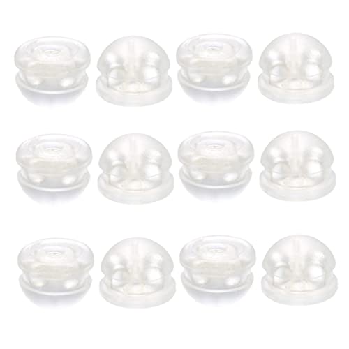 Uonlytech 50 Stück Teiliges Ohrstecker Verschlüsse aus Kupfer und Silikon Langlebige DIY Schmuckzubehör Ohrmuttern Silber für Damen Einfache Ohrstopper für Ohrring Herstellung Geeignet von Uonlytech