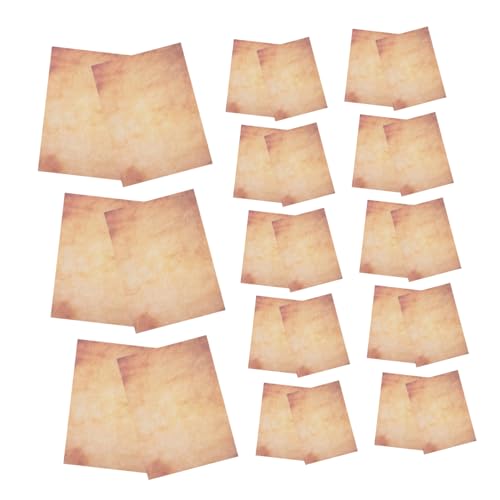 Uonlytech 50 Stück Vintage-Briefkopfpapier klassisches Papier Zertifikatspapier für Kunsthandwerk Pergamentpapier briefumschläge vintage antikes Briefpapier weihnachtsbriefpapier Brown von Uonlytech