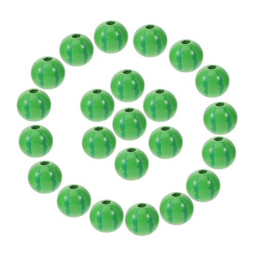 Uonlytech 50 Stück Wassermelonenperlen Schmuck Spacer runden klein Armbänder Perlen lose Holzperlen zarte Holzperlen DIY liefert Armband Perlen Masse Perlen zum Basteln Grün von Uonlytech
