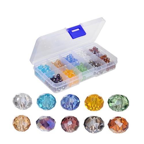 Uonlytech 500 Stück Glasperlen Briolette Facettierte Kristallperlen Farben Set mit Aufbewahrungsbox für Diy Schmuckherstellung Armbänder Halsketten Bastelperlen von Uonlytech