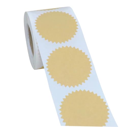 Uonlytech 500 Stück Kraftpapier Etiketten Aufkleber Selbstklebend Blanko Geschenkaufkleber zum Beschriften für Party Geschenktüten und Dekoration Stark Haftend Einfach Abziehbar Vielseitig von Uonlytech