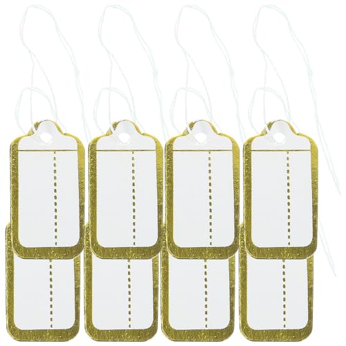 Uonlytech 500 Stück Schild Etikett Tag Weinjahre Preisaufkleber label present tags Anhänger für Schmuck Schmuckpreis-Aufkleber Schmuckpreis-Tags Handschrift-Tag Schmuckanhänger Baumwolle Weiß von Uonlytech