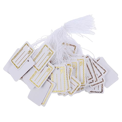 Uonlytech 500 Stück Schild pendant present card present tags geschenkkarte geschenkekarte Schmuck Aufkleber Papieretikett Schmuckanhänger Etiketten Tag Weinjahre Geschenkanhänger Baumwolle Weiß von Uonlytech