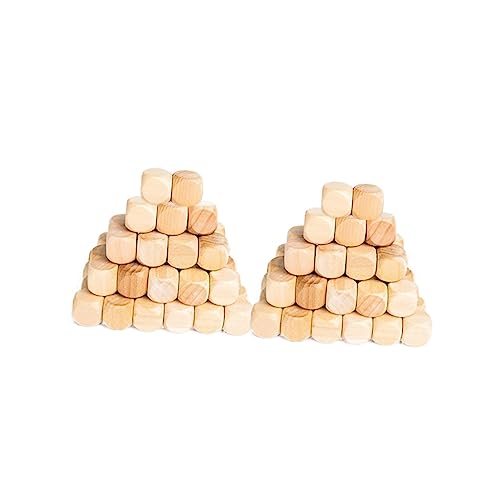 Uonlytech 50stück Holzwürfel Blankowürfel Quadratische Holzblöcke Für Basteln Puzzle Heimwerken Und Kreative Projekte von Uonlytech