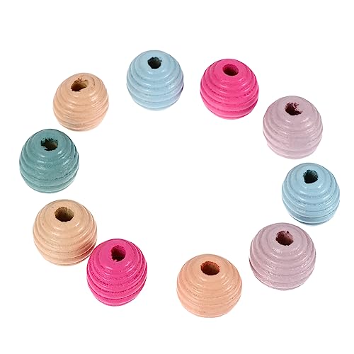 Uonlytech 50Stücke Farbenfrohe Holzperlen für DIY Armbänder Lose Runde Perlen Hochwertigem Holz Bastelmaterialien für Schmuckgestaltung von Uonlytech