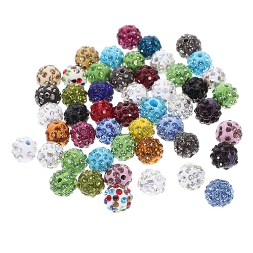 Uonlytech 50Stücke Glitzernde Disco Ball Spacer Perlen für Schmuckherstellung Kristallperlen für Armbänder und DIY Projekte für Kreative Bastelarbeiten von Uonlytech