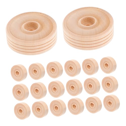 Uonlytech 50Stücke Handgefertigte Holzräder Spielzeugzubehör für DIY Projekte Kleine Bastelräder für Kreative Spielideen und Bastelarbeiten von Uonlytech