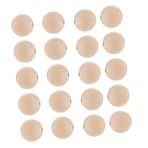 Uonlytech 50Stücke Runde Holzperlen Natürlichem Farbton Robuste DIY Spacer Perlen für Bastelprojekte Glatte Oberfläche Vielseitig Einsetzbar für Kreative von Uonlytech