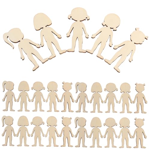 Uonlytech 50Stücke Unvollendete Holzfigur Ausschnitte für DIY Bastelprojekte Robust und Sicher für Weihnachtsdeko und Mehr Hochwertigem Naturholz Gefertigt von Uonlytech