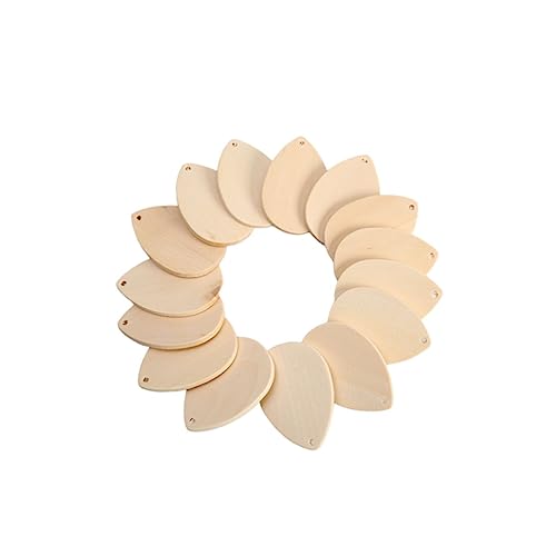 Uonlytech 50Stücke Unvollendete Holzohrringe Tropfenform Dangler Zubehör für DIY Bastelarbeiten Wasserdrop Design Frauen und Holzchips für Projekte von Uonlytech