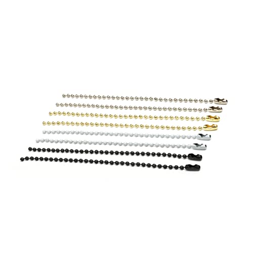 Uonlytech 50Stücke Verstellbare Metallperlen Kette für Schlüsselanhänger Goldene Kugelkette mit Verbindungselementen für DIY Hundemarken und Mehr von Uonlytech