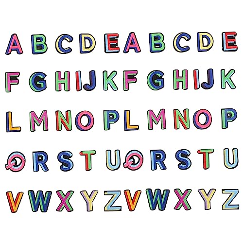 Uonlytech 52Stücke Alphabet Aufnäher Bunt Aufbügelbare Stoffpatches für DIY Projekte zum Verbergen von Flecken Individuellen Gestaltung von Kleidung und Accessoires von Uonlytech