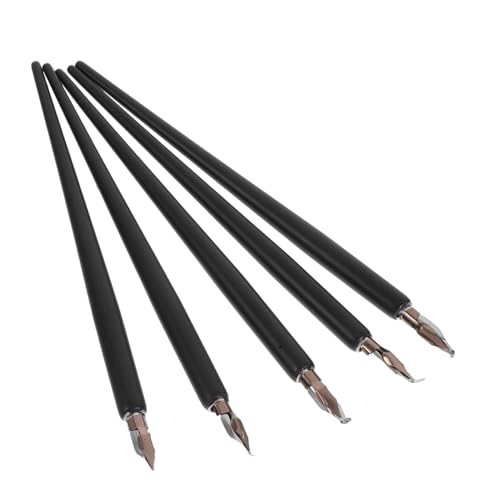 Uonlytech 5Er Set Stift Kalligraphie-Füllfederhalter Dekoration zeichnen Kalligraphie -Kits für Anfänger Füllfederhalter zum Zeichnen Holz Black von Uonlytech