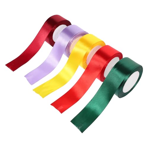 Uonlytech 5Rollen Dekorative Geschenkbänder Farben Breit für DIY Projekte Hochzeit Geschenkverpackung und Bastelarbeiten Langlebig und Leicht Zuschneidbar von Uonlytech