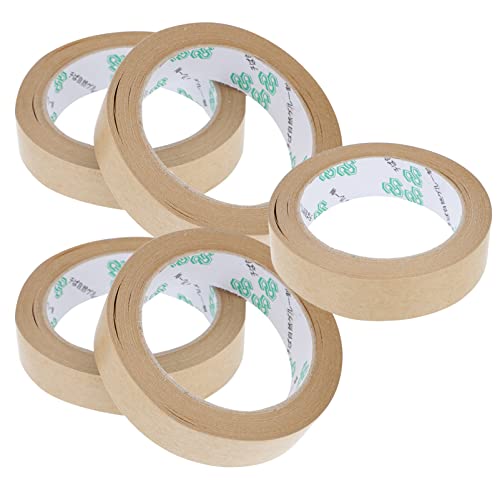 Uonlytech 5Stücke Umweltfreundliches Kraftpapier Klebeband Wasserdichtes Verpackungsband für Kartonversiegelung und Bastelarbeiten von Uonlytech