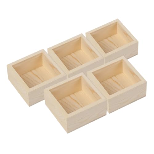 Uonlytech 5er-boxen Holzkisten Zur Aufbewahrung Veranstalter Umzugskartons Mülleimer Behälter Pflanzen Schmuckschatullen Aus Holz Schmuckhalter Aus Holz Kiefernholz von Uonlytech