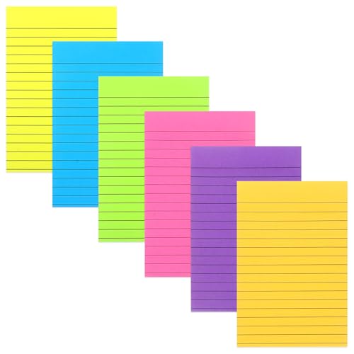 Uonlytech 6 Fluoreszierende Haftnotizen Klebrig Index Gefüttert Ästhetisch Notizblöcke Geformt Erwachsene Schreibwaren Notizbilder Tragbar Farbig Karteikartenaufkleber Papier von Uonlytech