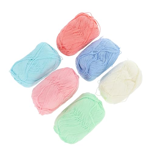Uonlytech 6 Rollen Baumwollgarn zum Häkeln und Stricken Atmungsaktives Flexibles Häkelgarn für DIY Frühling Sommer Projekte Buntes Mitteldickes Garn für Babydecken und Handarbeit Uonlytech 6 Rollen Baumwollgarn zum Häkeln und Stricken Atmungsaktives Flexibles Häkelgarn für DIY Frühling Sommer Projekte Buntes Mitteldickes Garn für Babydecken und Handarbeit von Uonlytech