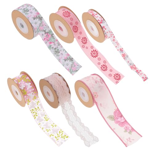 Uonlytech 6 Rollen DIY Blumenmuster Geschenkband Schnittbares Dekorationsband für Bastelprojekte Party Dekorationen und Geschenkverpackungen Waschbar und Langlebig Uonlytech 6 Rollen DIY Blumenmuster Geschenkband Schnittbares Dekorationsband für Bastelprojekte Party Dekorationen und Geschenkverpackungen Waschbar und Langlebig von Uonlytech