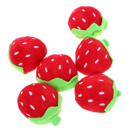 Uonlytech 6 Stück Erdbeer Plüschspielzeug Süße Mini Stofftiere für Tragbare Kissen DIY Zubehör für Haaraccessoires Niedliche Kuscheltiere für Mädchen von Uonlytech