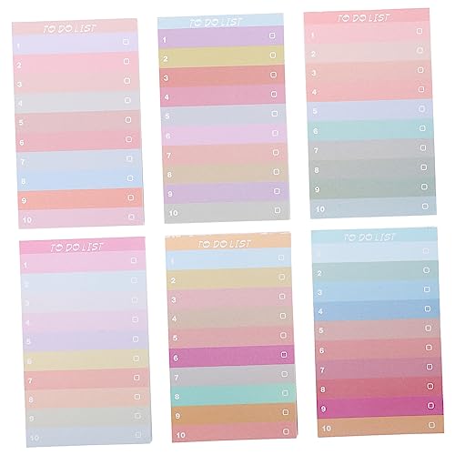 Uonlytech 6 Stück Farbnachweis Pads Klebrig Memo -pad Notizpolster Schreibtisch Notizblock Memobuch Notizblöcke Für Den Täglichen Gebrauch Tragbare Memo-aufkleber Memo -notepad Papier von Uonlytech