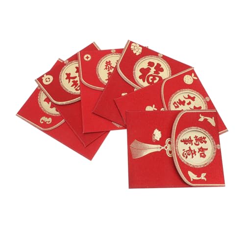 Uonlytech 6 Stück Gefrertete Umschlagstasche chinesische hochzeit rote umschläge Neujahrsumschlag Geldhalter für Bargeld Umschläge zum Füllen von Bargeld rotes Paket Hochzeitsumschlag Papier von Uonlytech