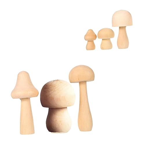 Uonlytech 6 Stück Holzpilze Diy Bastelset Unbehandelte Holzfiguren für Heimdekoration Partys Bastelprojekte Uonlytech 6 Stück Holzpilze Diy Bastelset Unbehandelte Holzfiguren für Heimdekoration Partys Bastelprojekte von Uonlytech