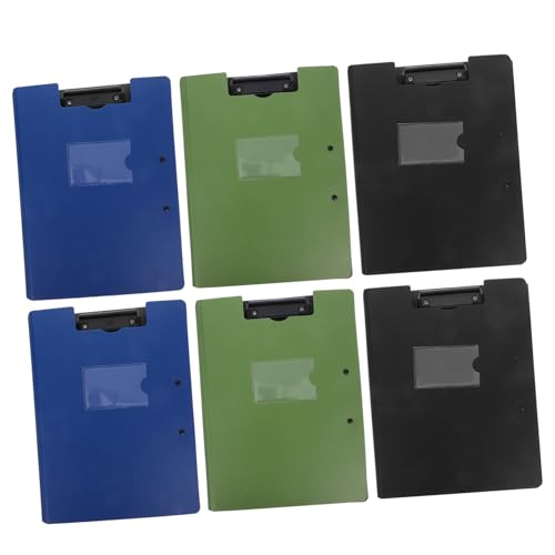 Uonlytech 6 Stück Klemmbrett Ordner mit Doppelclips Teiliges Schwarz Grün und Dunkelblau Leicht und Stylish für Dokumente und Notizen im Büro und Unterwegs Uonlytech 6 Stück Klemmbrett Ordner mit Doppelclips Teiliges Schwarz Grün und Dunkelblau Leicht und Stylish für Dokumente und Notizen im Büro und Unterwegs von Uonlytech