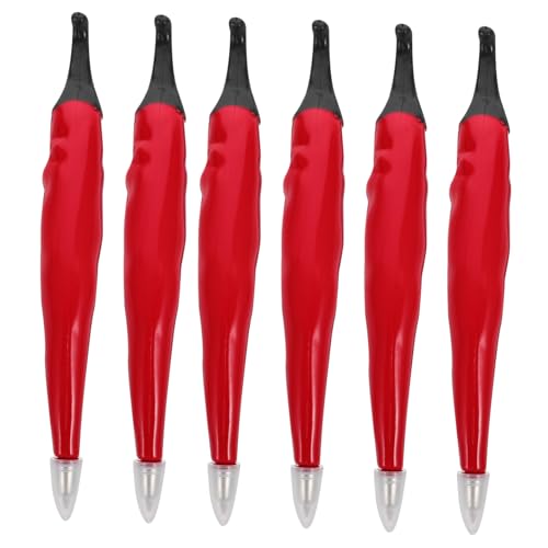 Uonlytech 6 Stück Kugelschreiber -kühlschrankaufkleber Für Bunt Kind Geformt Paprika Leute Kerl Stifte Mehrfarbiger Stift Spaß Kugelschreiber Blaue Tinte Plastik Rot von Uonlytech