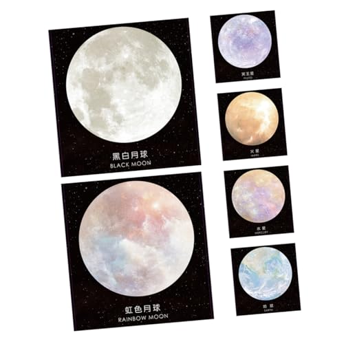 Uonlytech 6 Stück Planet-Haftnotizen bürobedarf -Aufkleber Mauspad rund Mondkratzen Mondaufkleber Zurück zum Schulraumthema Planeten-Aufkleber Platz für das Mauspad Papier Uonlytech 6 Stück Planet-Haftnotizen bürobedarf -Aufkleber Mauspad rund Mondkratzen Mondaufkleber Zurück zum Schulraumthema Planeten-Aufkleber Platz für das Mauspad Papier von Uonlytech