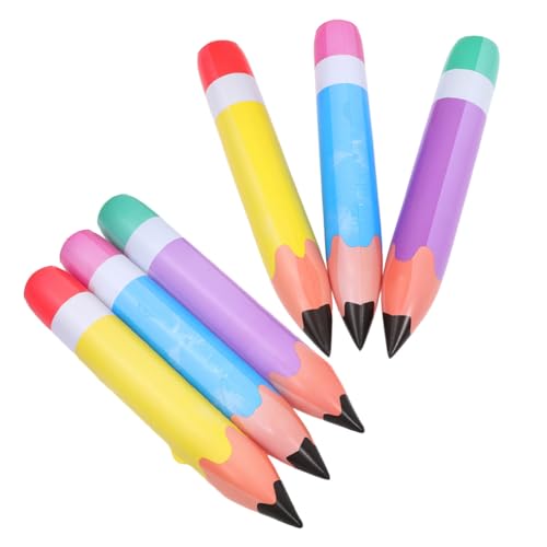 Uonlytech 6 Stück Teiliges Aufblasbares Bleistift Robustem PVC Farbenfrohe Dekoration für Schulanfang Abschlussfeiern und Geburtstags partys Vielseitig Einsetzbar als Partyaccessoire von Uonlytech