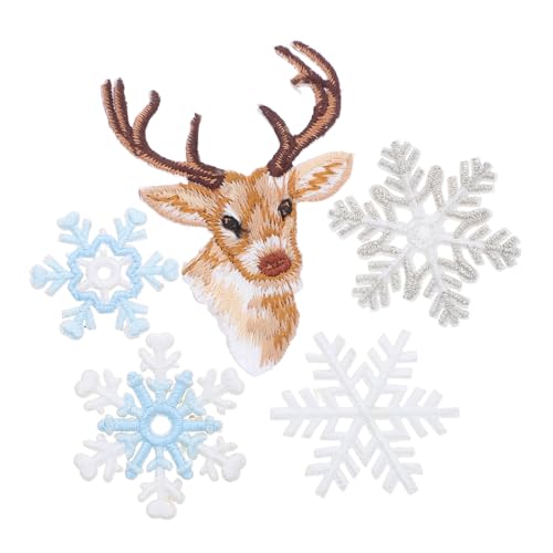 Uonlytech 6 Stück Teiliges Goldene Schneeflocken Bestickte Applikationen mit Rentiermotiv Langlebige DIY Bügel Näh-patches für Kleidung Hüte Vorhänge Winter Weihnachtsdekoration Uonlytech 6 Stück Teiliges Goldene Schneeflocken Bestickte Applikationen mit Rentiermotiv Langlebige DIY Bügel Näh-patches für Kleidung Hüte Vorhänge Winter Weihnachtsdekoration von Uonlytech