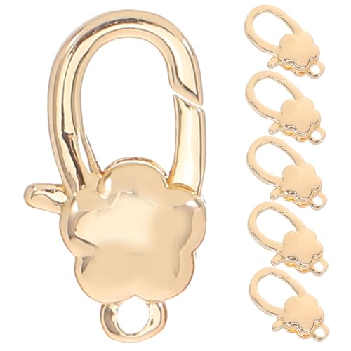 Uonlytech 6 Stück Teiliges Goldfarbene Blumen Karabinerverschlüsse aus Kupfer Langlebige Lobster Clips für DIY Schmuckherstellung Geeignet für Armbänder Halsketten und Schlüsselanhänger von Uonlytech