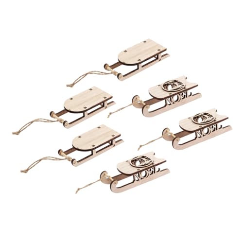 Uonlytech 6 Stück Teiliges Holz Schlitten Dekorationsset Unvollendete DIY Weihnachtsschlitten Anhänger Langlebige Holzornamente für Festliche Tisch und Raumgestaltung Klassisches Design für Uonlytech 6 Stück Teiliges Holz Schlitten Dekorationsset Unvollendete DIY Weihnachtsschlitten Anhänger Langlebige Holzornamente für Festliche Tisch und Raumgestaltung Klassisches Design für von Uonlytech