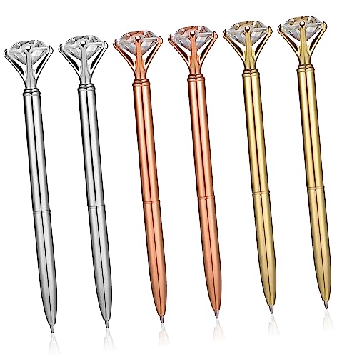 Uonlytech 6 Stück Teiliges Kugelschreiber Diamantform Metall Kugelschreiber Schnelltrocknende Schreibgerät Leicht Tragbar Geschenkidee für Büro Schule von Uonlytech