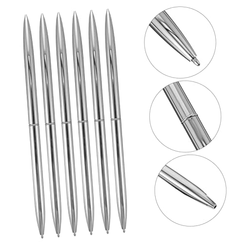 Uonlytech 6 Stück Teiliges Silberfarbener Metall Kugelschreiber Langlebig Rutschfest Komfortabler Griff für Büro Hotelrezeption Schule und Geschenkzwecke Uonlytech 6 Stück Teiliges Silberfarbener Metall Kugelschreiber Langlebig Rutschfest Komfortabler Griff für Büro Hotelrezeption Schule und Geschenkzwecke von Uonlytech