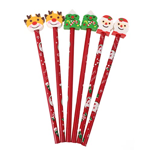 Uonlytech 6 Stück Teiliges Weihnachtsbleistift mit Radiergummi Bunte Cartoon Motive Kinderfreundliche Schulbedarf Schreibstifte als und Party Mitgebsel Uonlytech 6 Stück Teiliges Weihnachtsbleistift mit Radiergummi Bunte Cartoon Motive Kinderfreundliche Schulbedarf Schreibstifte als und Party Mitgebsel von Uonlytech