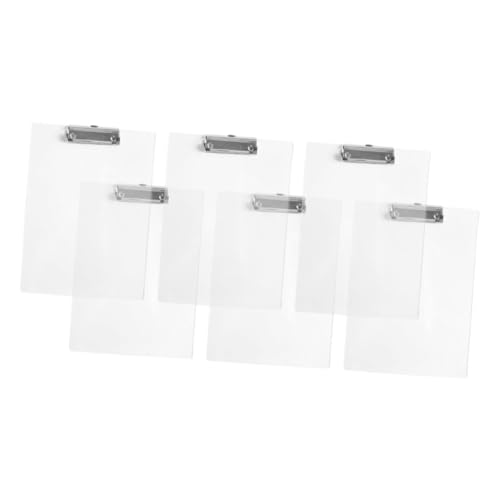 Uonlytech 6 Stück Transparenter Boardclip Schüler schreiben Tafeln Multifunktionsplatine Organisator für Papierakten Multifunktions-Klemmbrett Büro-Klemmbretter das Haustier von Uonlytech