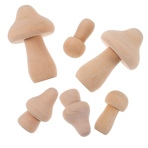 Uonlytech 6 Stück Unbehandelte Holzpilze zum Bemalen Natürliche Diy Holzfiguren für Kreative Dekoration Robuste Holzornamente für Party und Wohnraum für Handwerksprojekte und Uonlytech 6 Stück Unbehandelte Holzpilze zum Bemalen Natürliche Diy Holzfiguren für Kreative Dekoration Robuste Holzornamente für Party und Wohnraum für Handwerksprojekte und von Uonlytech