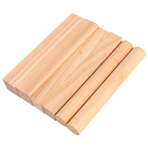 Uonlytech 6 Stück Unbehandelte Holzstäbchen Diy Holzmaterial für Kreative Projekte für Bastelarbeiten Malen und Holzschnitzereien Langlebig und Leicht Natürliche Holzfarbe von Uonlytech