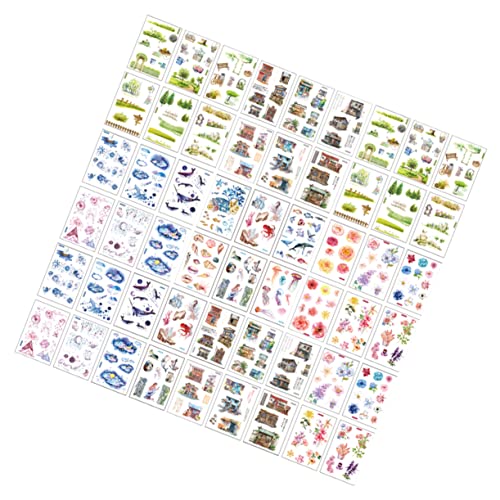 Uonlytech 60 Blatt Bunte Washi Aufkleber für Scrapbooking Handgefertigte Diy Sticker mit Verschiedenen Designs für Fotoalben Tagebücher und Bastelprojekte zum Beschriften und Dekorieren von Uonlytech