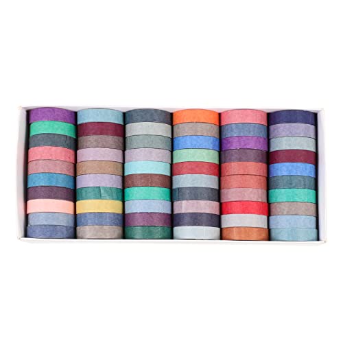 Uonlytech 60 Rollen Bunte Washi Tapes Selbstklebendes Dekoratives Klebeband für Diy Scrapbooking Journals und Geschenkverpackungen Wiederverwendbar Leicht Abreißbar von Uonlytech