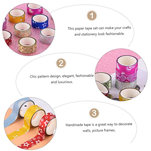 Uonlytech 60 Rollen Washi Tape mit Glitzereffekt pro Rolle Handreißbares Dekoratives Klebeband für DIY Scrapbooking Planer Notizbücher Geschenkverpackung und Bastelprojekte von Uonlytech