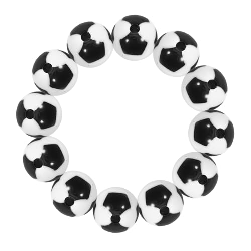 Uonlytech 60 Stück Acryl Fußballperlen Rund Spacer Perlen für DIY Schmuckherstellung Armbänder Halsketten Sport Bastelzubehör von Uonlytech