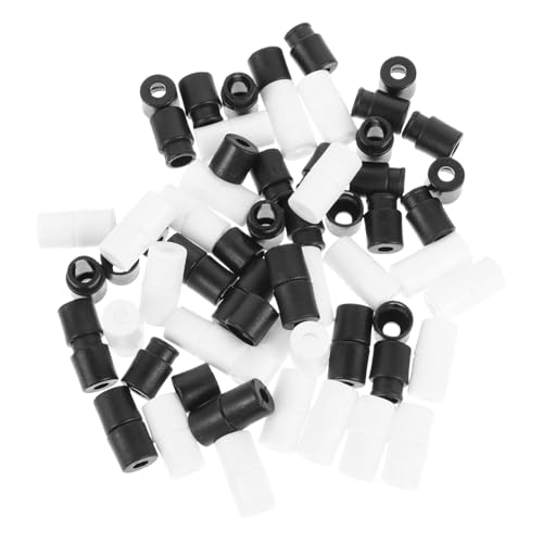 Uonlytech 60 Stück Kunststoff Schnurverschluss Endstücke Sicherheitsverschluss DIY Schmuckverbinder Lanyard Armband Verschlüsse in Weiß und Schwarz für Kordel Zubehör von Uonlytech