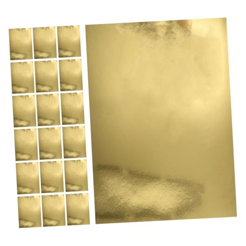 Uonlytech 60 Stück Manueller Papierstau DIY-Bastelpapier metallisches Kartonpapier Folie Origami-Papier metallisches Origami-Papier Karton mit metallischer Textur Origami-Faltpapier Golden von Uonlytech