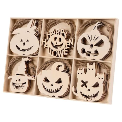 Uonlytech 60 Stück Teiliges Halloween Holzanhänger Witzige und Gruselige Dekoration Langlebige Holzmaterialien DIY Kreativität für Halloween Party und Haustürgestaltung Uonlytech 60 Stück Teiliges Halloween Holzanhänger Witzige und Gruselige Dekoration Langlebige Holzmaterialien DIY Kreativität für Halloween Party und Haustürgestaltung von Uonlytech