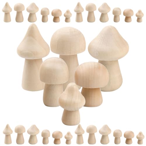 Uonlytech 60 Stück Teiliges Unbemalter Holzpilze für DIY Bastelmaterial Dekorative Holzfiguren für Kreative Projekte Geeignet für Verschiedene Anlässe und Einfache Handhabung Uonlytech 60 Stück Teiliges Unbemalter Holzpilze für DIY Bastelmaterial Dekorative Holzfiguren für Kreative Projekte Geeignet für Verschiedene Anlässe und Einfache Handhabung von Uonlytech