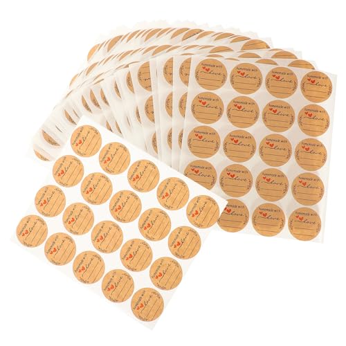 Uonlytech 600 Blatt Selbstklebende Kraftpapier Etiketten Runde Dekorationsaufkleber zum Beschriften für Geschenktüten Marmeladengläser Bastelprojekte und Partygeschenke Uonlytech 600 Blatt Selbstklebende Kraftpapier Etiketten Runde Dekorationsaufkleber zum Beschriften für Geschenktüten Marmeladengläser Bastelprojekte und Partygeschenke von Uonlytech